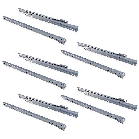 3007725 Guida-binario Con Cuscinetti A Rulli Per Cassetto, Grigio Metallizzato, 350 Mm, Set Di 5 - Foto 1
