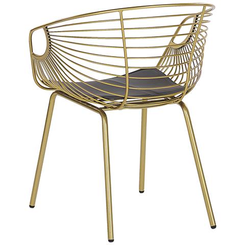 Set Di 2 Sedie In Metallo Dorato Hoback - Foto 16