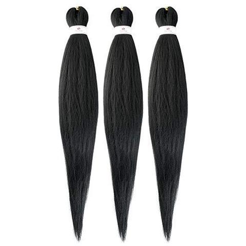 26inch 3pack Lot Pre Stretched Intrecciatura Estensioni Dei Capelli Ez Briads Acqua Calda Impostazione Yaki Intrecciare I Capelli (1b) - Foto 1