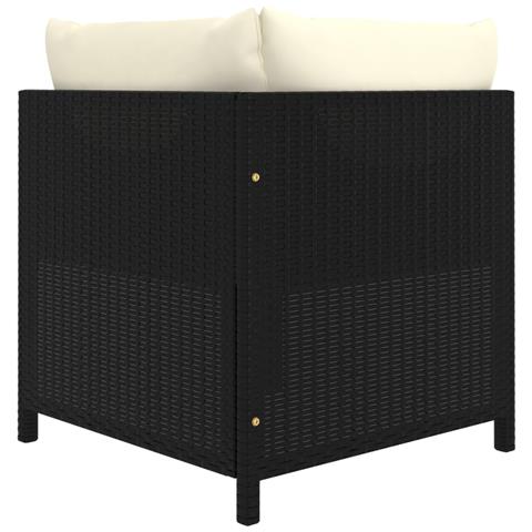 Set Divani Da Giardino 7 Pz Con Cuscini In Polyrattan Nero - Foto 2
