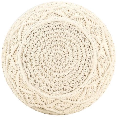 Pouf Lavorato A Mano In Macram 45x30 Cm In Cotone - Foto 2