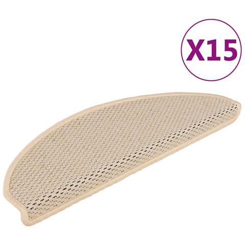Tappeti Autoadesivi Scale Aspetto Sisal 15 pz 65x21x4cm Berbero - Foto 1