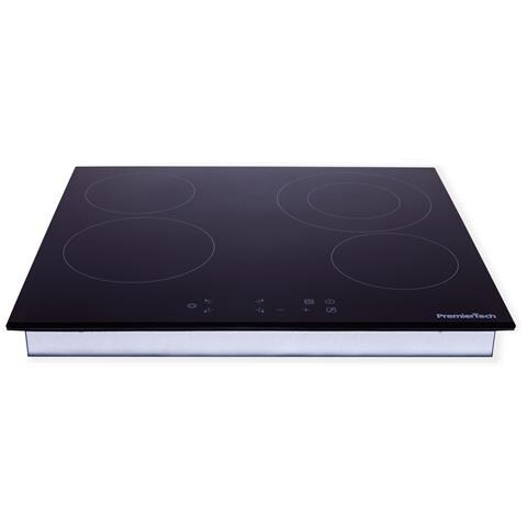PremierTech Piano Cottura PT-PC4C a Elettrico 4 Zone Cottura da 60 cm Colore Nero