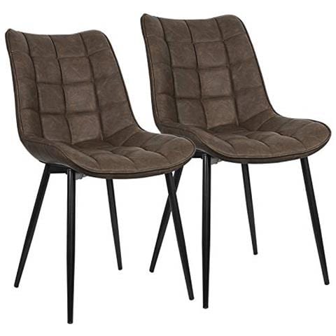 Sedie Da Pranzo Con Schienale Senza Braccioli Sgabello In Ecopelle Per Cucina Marrone Bh207br-2 - Foto 1