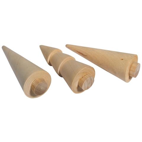 3 Piccoli Alberi Di Legno Decorativi Ø 2,9 X 8 Cm - Foto 2