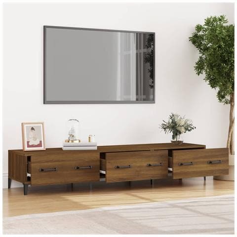 Mobile Tv Rovere Marrone 150x34,5x30 Cm In Legno Multistrato - Foto 2