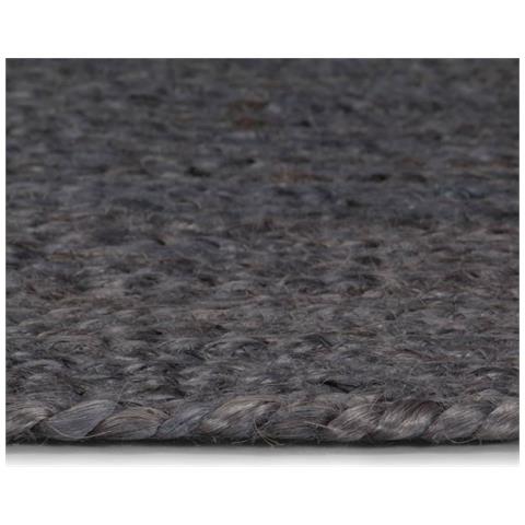 Tappeto Lavorato A Mano In Juta Rotondo 240 Cm Grigio Scuro - Foto 8