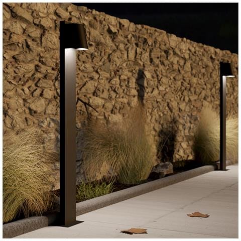 Paletto Contemporaneo Da Esterno Stagnone 1 Luce Alluminio Nero - Foto 1