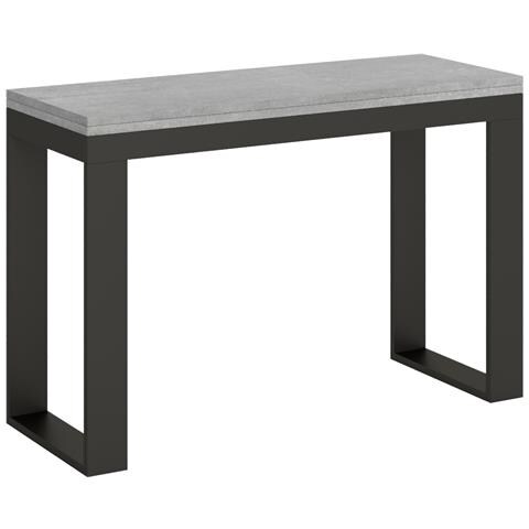 Tavolo Apribile 120x45/90 Cm Tecno Double Telaio Antracite - Cemento - Foto 4