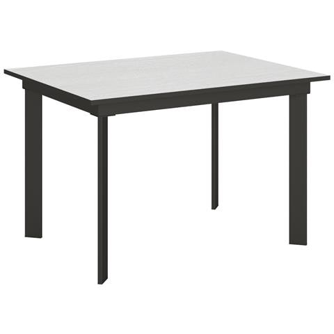 Tavolo Allungabile 90x120/180 Cm Cumar Telaio Antracite - Bianco Frassino - Foto 6