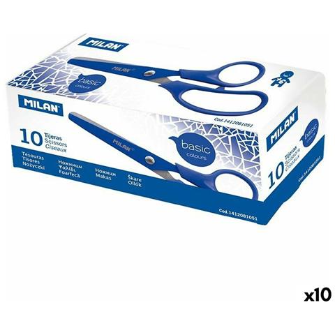 Forbicine Milan Azzurro Acciaio Inossidabile (10 Unità) - Foto 1