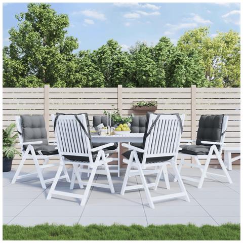 Cuscini Per Sedie Schienali Bassi 6 Pz Antracite Tessuto Oxford - Foto 1