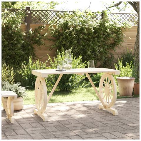 Tavolo Da Giardino 115x55x65 Cm In Legno Massello Di Abete - Foto 3