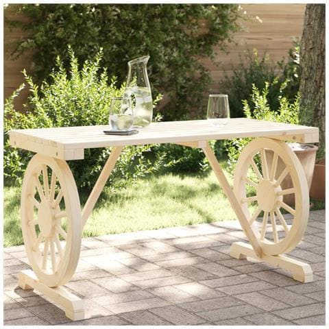 Tavolo Da Giardino 115x55x65 Cm In Legno Massello Di Abete - Foto 1