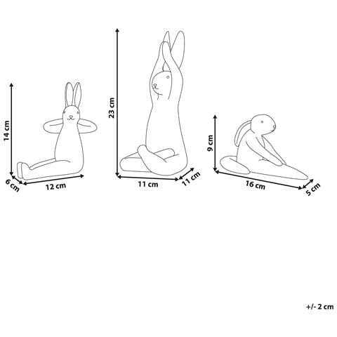 Set Di 3 Figure Lepre Brest Ceramica Bianco - Foto 2