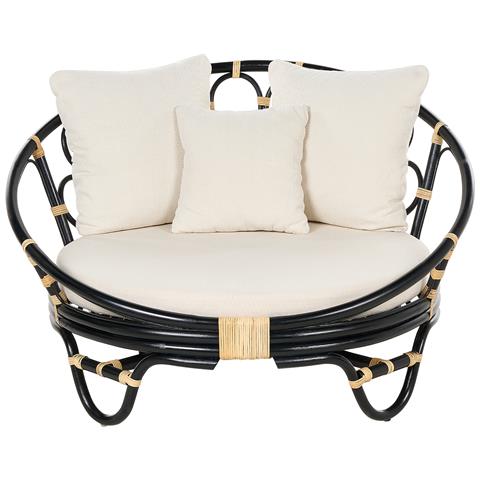 Set Di 2 Lettini Da Giardino Rattan Nero Rossano - Foto 7