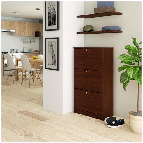 Scarpiera multiuso, 60x28,5x113 cm, Colore Weng? - Foto 5