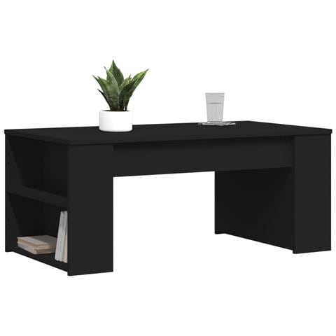 Tavolino Da Salotto Nero 102x55x42 Cm In Legno Multistrato - Foto 3