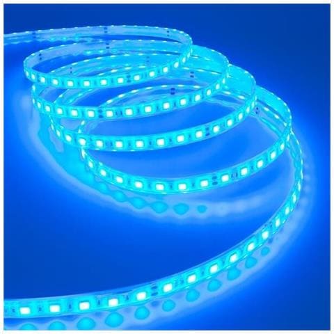 Striscia Strip Led Smd 5050 Flessibile 5m Adesiva Luce Blue Ip65 Esterno Interno - Foto 1