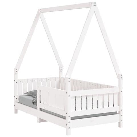 Giroletto per Bambini Bianco 70x140cm in Legno Massello di Pino - Foto 2