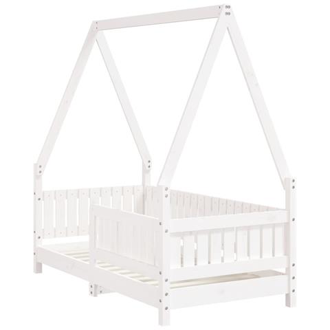 Giroletto per Bambini Bianco 70x140cm in Legno Massello di Pino - Foto 3