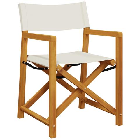 Sedie Da Giardino Pieghevoli 6 Pz Bianco Crema In Tessuto - Foto 3