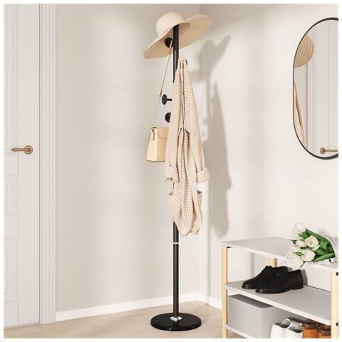 Appendiabiti Nero 176 Cm In Ferro Verniciato A Polvere - Foto 3