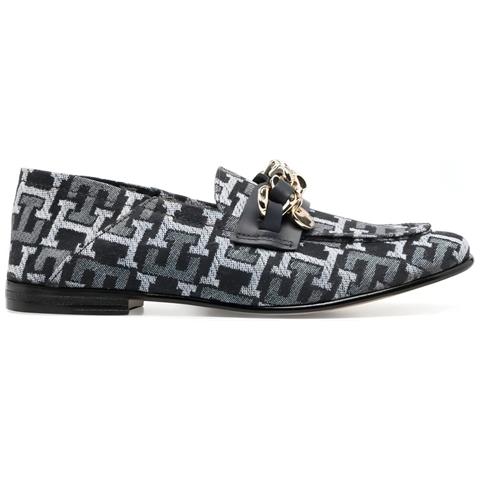 Chain Loafer Denim Mocassino Cotone Scarpe Donna Blu Eu 36, Fw0fw06930 0g4 - Foto 2