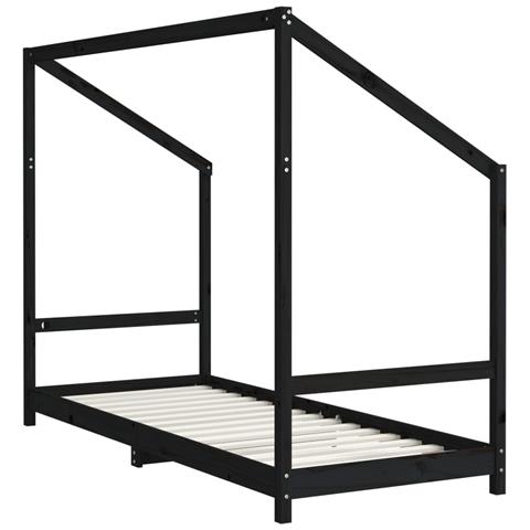 Giroletto per Bambini Nero 2x (80x200) cm Legno Massello di Pino - Foto 10