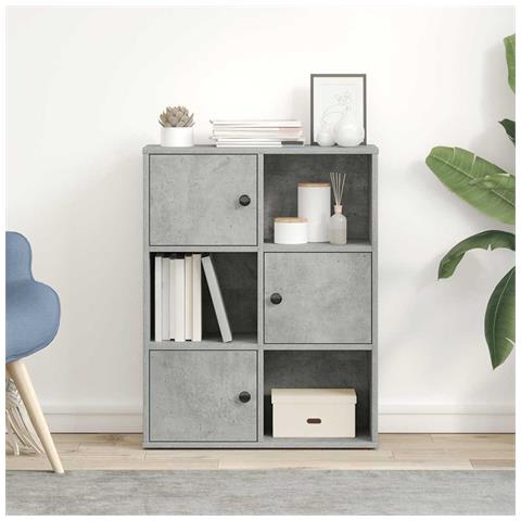 Libreria Grigio Cemento 60x24x76,5 Cm In Legno Multistrato - Foto 3