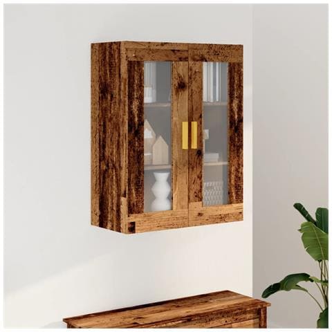 Armadietto Pensile A Parete Legno Antico 69,5x34x90 Cm - Foto 3