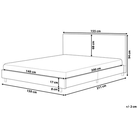Letto Bouclé Albi 140 X 200 Cm Beige - Foto 8