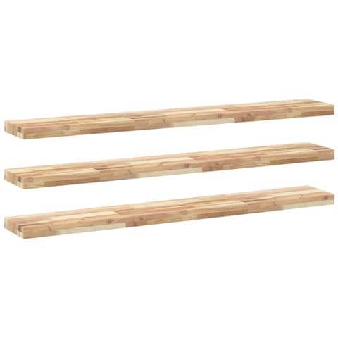 Mensole Da Parete 3 Pz 120x20x4 Cm Legno Acacia Non Trattato - Foto 2