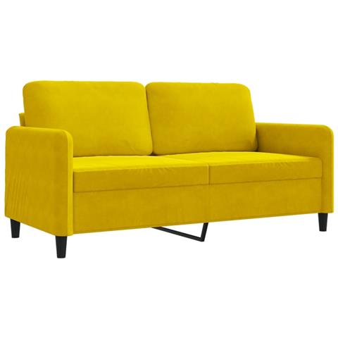 Lusso Casadino -  Divano A 2 Posti Giallo 140 Cm In Velluto - Foto 1