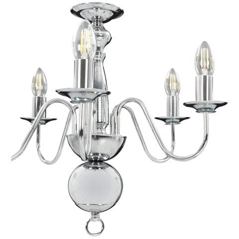 Lusso Casadino - Lampadario Argento 5 Lampadine Attacco E14 - Foto 8