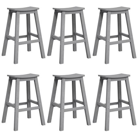 Sgabelli da bar  9 pz grigio chiaro HDPE, Sgabelli da bar  2 pz grigio chiaro HDPE - Foto 1