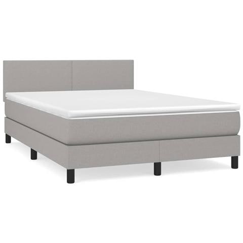 Giroletto a Molle con Materasso Grigio Chiaro 140x200cm Tessuto - Foto 1