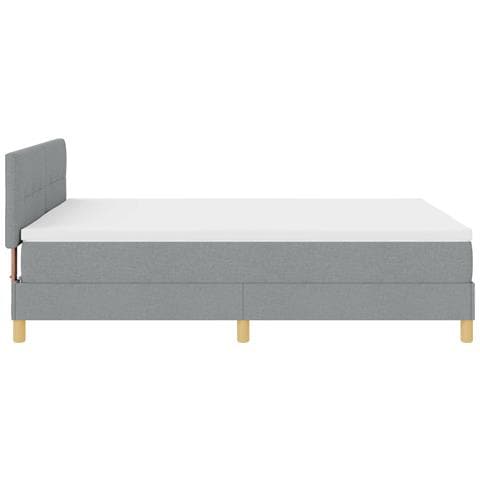 Letto con Rete a Molle con Materasso Grigio Chiaro 140x200 cm Tessuto - Foto 9