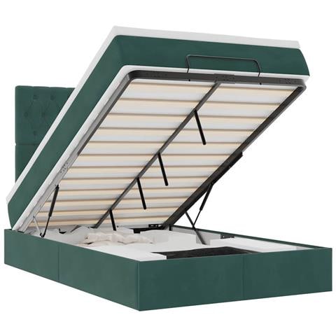 Struttura Letto Pouf con Materassi 120x190 cm Velluto - Foto 1