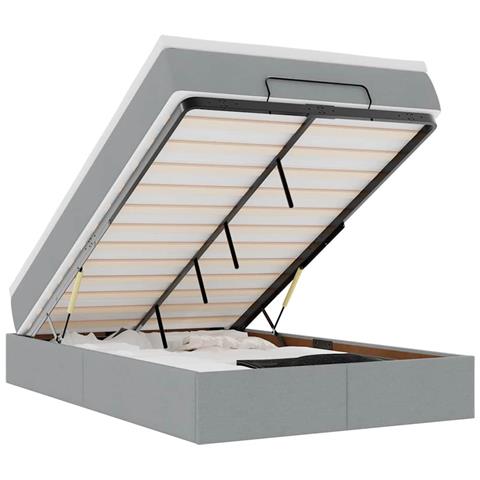 Struttura Letto Pouf con Materasso 120x200 cm in Tessuto - Foto 1