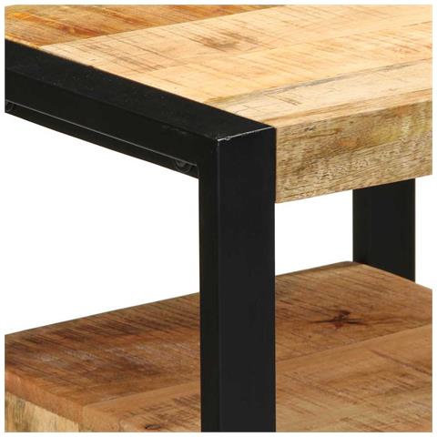 Set di mobili per il bagno 2 pcs Legno di mango solido e grezzo - Foto 9