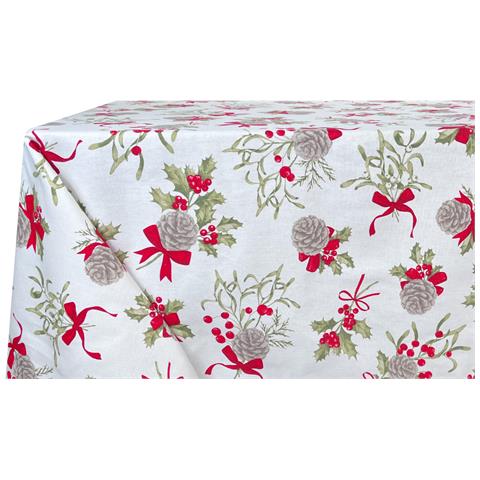 Tovaglia Natalizia Cucina Soggiorno In 100% Cotone Disegno Pigne Rp 140x240 Pigne - Foto 5