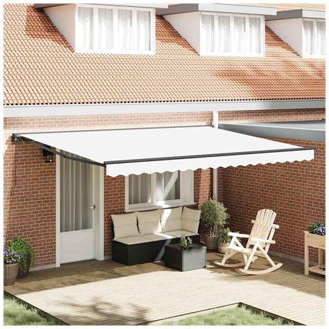 Tenda Retrattile Bianco 450x300 cm Tessuto - Foto 2