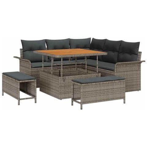 Set Divano da Giardino 8 pcs Grigio 100 x 100 x 71 cm - Foto 1