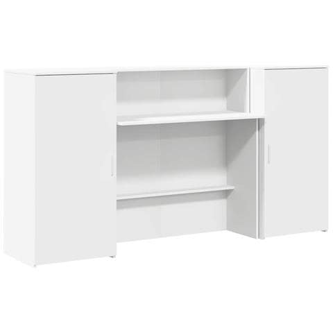 Banco Reception Bianco 200x50x103,5 cm in Legno Multistrato - Foto 1