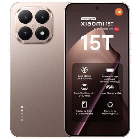 15T 5G 256GB 12GB Ram Display 6.83" AMOLED 120Hz eye-care Main Camera 50MP Dual nanoSim (+eSim) USB Type-C HyperOS2 Dimensity 8400-Ultra 5500mAh Rose Gold - Foto 1