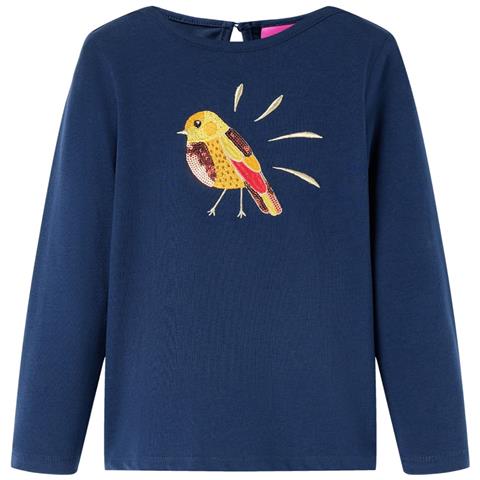 Maglietta per Bambini Maniche Lunghe Blu Marino 140 - Foto 1