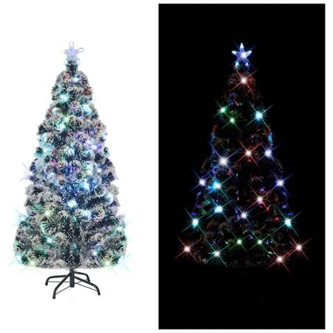 Albero Di Natale Preilluminato Con Supporto E Led 150 Cm Fibra Ottica - Foto 1