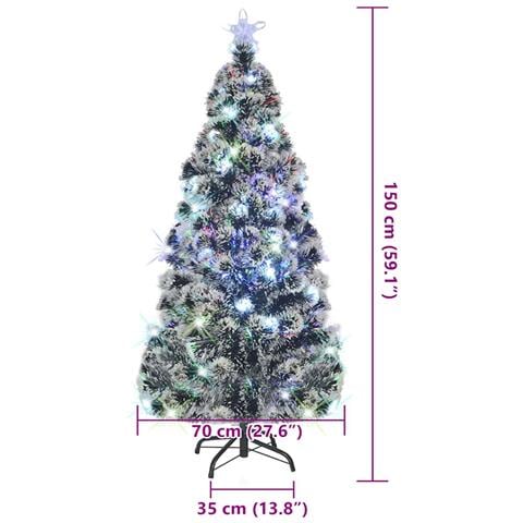 Albero Di Natale Preilluminato Con Supporto E Led 150 Cm Fibra Ottica - Foto 8