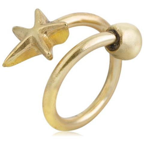 Anello Regolabile In Ottone Placcato Oro Con Stella In Zama - Foto 1